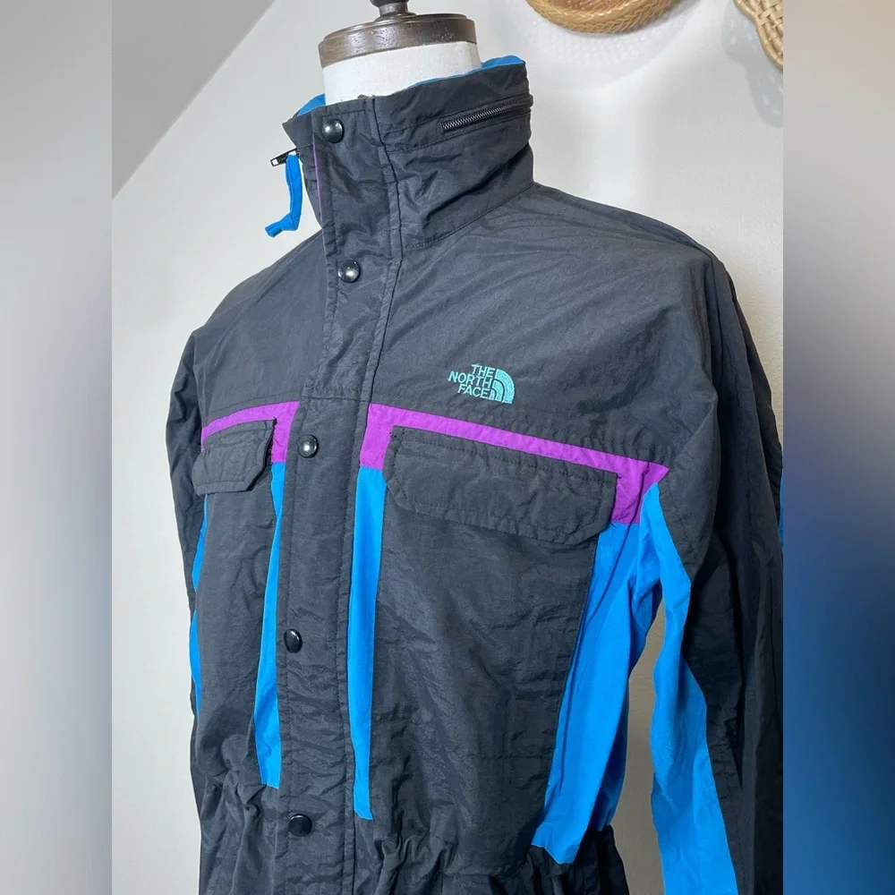 Vintage The North Face Men’s Ski Jacket Colorblock Blue Black Purple Size Small
